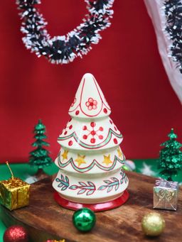WEAVING HOMES - Hand Painted White Christmas Tree
