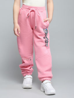 Monte Carlo - Girls Printed Pink Mid Rise Regular Fit Jogger