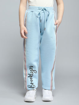 Monte Carlo - Girls Printed Blue Mid Rise Regular Fit Jogger