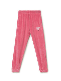 Tommy Hilfiger - Pink Girls Regular-Fit Logo Mid Rise Jogger