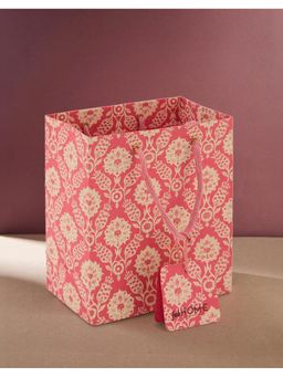 Fabindia - Pink Paper Printed Sarkhaab Gift Bag