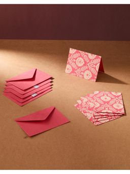 Fabindia - Pink Paper Printed Sarkhaab Gift Card (Pack of 6)
