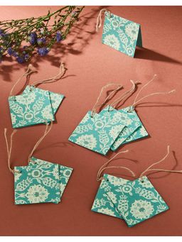 Fabindia - Teal Paper Printed Sarkhaab Gift Tag (Pack of 10)