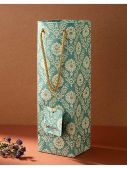 Fabindia - Teal Paper Printed Sarkhaab Gift Bag