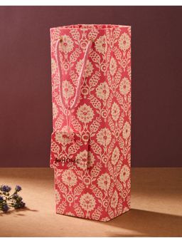 Fabindia - Pink Paper Printed Sarkhaab Gift Bag