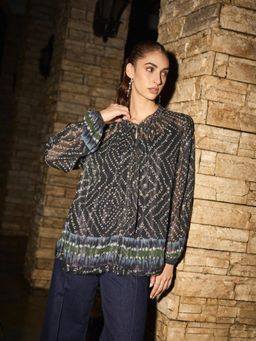 Style Island - Black Anne Lurex Top