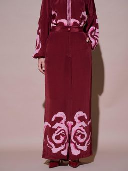 Style Island - Maroon Grace Mulberry Printed Pants
