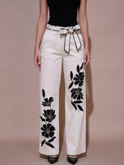 Style Island - White Bianca Embroidered Pant