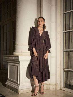 Style Island - Brown Sara Cutout Midi Dress