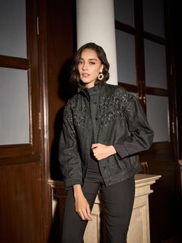Style Island - Black Margaret Denim Jacket
