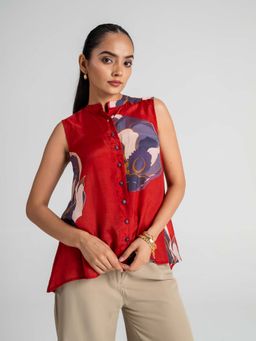 The Rune Studio - Layla Sleeveless Top- Red