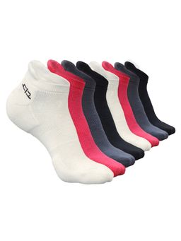 Heelium - Bamboo Ankle Socks for Women - 8 Pairs - 2Pink - 2White - 2Grey - 2Black