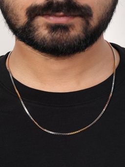 Zavya - Multi-Color Tri-Tone Elegance Triple Tone Plated 925 Sterling Silver Box Chain