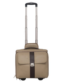 MBOSS - Faux Leather 2 Wheel Overnighter Laptop Trolley Travel Bag