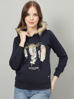 Duke - Women Blue Hooded Regular Sweatshirt