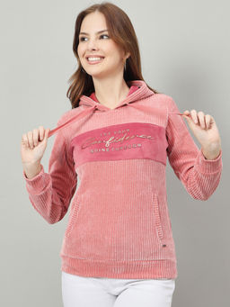 Duke - Women Pink Hooded Regular Sweatshirt