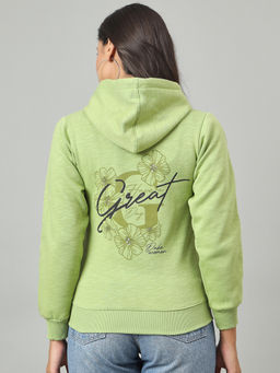 Duke - Women Green Smart Fit Full Zip Hoodie