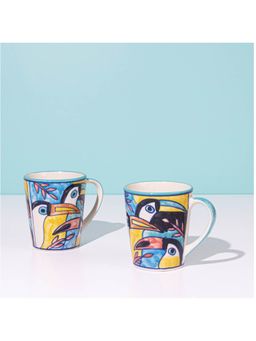 Amalfiee Ceramics - Handmade And Handpainted Tropical Bay Mug Set Of 4 Pcs