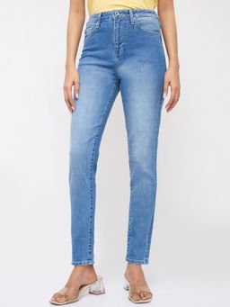 Spykar - Women Blue Solid Super Skinny Fit High Rise Jeans
