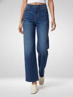 Spykar - Women Blue Solid Straight Fit High Rise Jeans