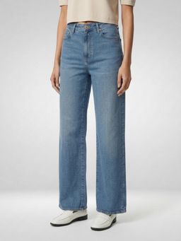 Spykar - Women Blue Solid Wide Leg High Rise Jeans