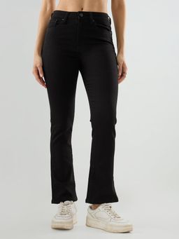 Spykar - Women Black Solid Boot Cut Fit High Rise Jeans
