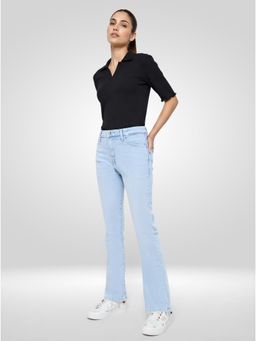 Spykar - Women Blue Solid Boot Cut Fit High Rise Jeans
