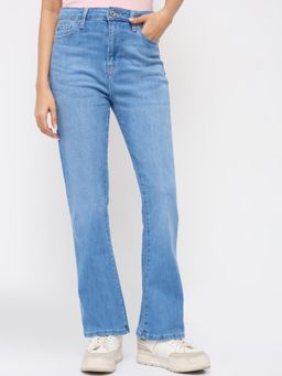 Spykar - Women Blue Solid Boot Cut Fit High Rise Jeans