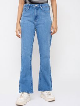 Spykar - Women Blue Solid Boot Cut Fit High Rise Jeans