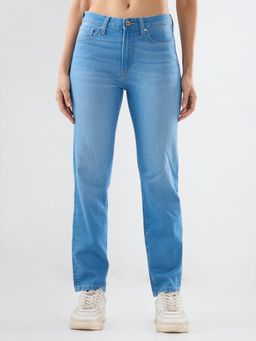 Spykar - Women Blue Solid Slim Fit Mid Rise Jeans