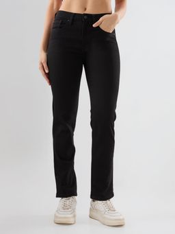 Spykar - Women Black Solid Slim Fit Mid Rise Jeans