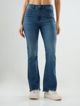 Spykar - Women Blue Solid Boot Cut Fit High Rise Jeans