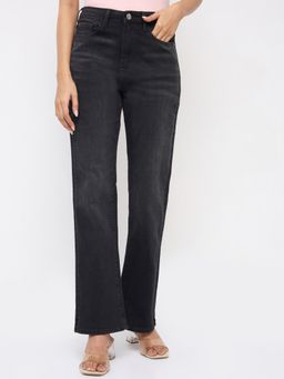 Spykar - Women Black Solid Boot Cut Fit High Rise Jeans