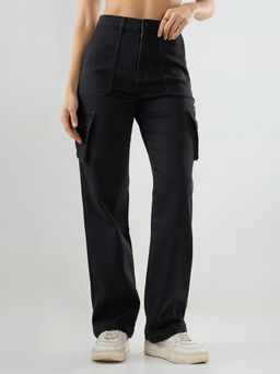 Spykar - Women Black Solid Straight Fit High Rise Jeans