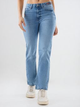 Spykar - Women Blue Solid Slim Fit Mid Rise Jeans