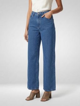 Spykar - Women Blue Solid Straight Fit High Rise Jeans
