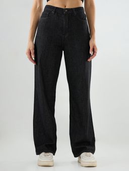 Spykar - Women Black Solid Straight Fit High Rise Jeans