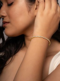 Silberry - 925 Sterling Silver 18K Gold Plated Silver Sage Tennis Bracelet