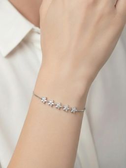 Silberry - 925 Sterling Silver White Starred Bracelet