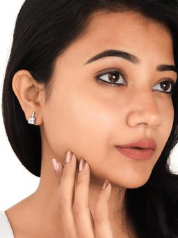 Silberry - 925 Sterling Silver Mini Cube Earrings
