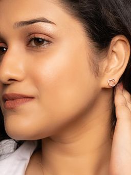 Silberry - 925 Sterling Silver Rose Gold Allure Earrings