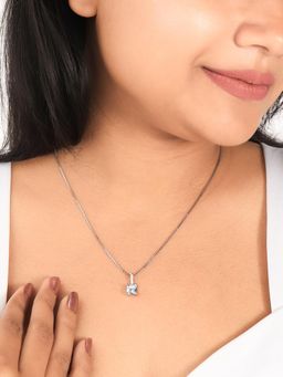 Silberry - 925 Sterling Silver Mini Cube Pendant with Box Chain Necklace