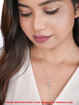 Silberry - 925 Sterling Silver White Layered Cross Pendant