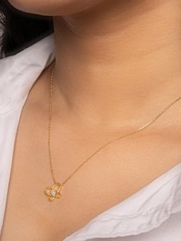 Silberry - 925 Sterling Silver 18k Gold Plated Silver Delicate Butterfly Necklace