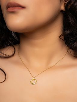Silberry - 925 Sterling Silver 18k Gold Plated Allure Pendant with Chain Necklace