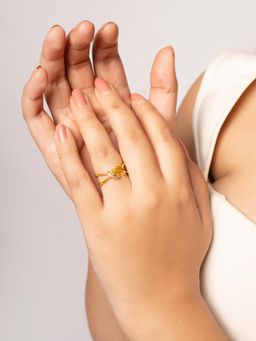 Silberry - 925 Sterling Silver 18k Gold Plated Silver Twisted Knot Ring