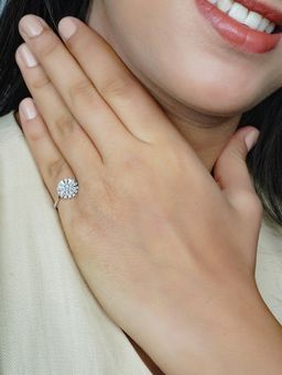 Silberry - 925 Sterling Silver White Orchid Ring
