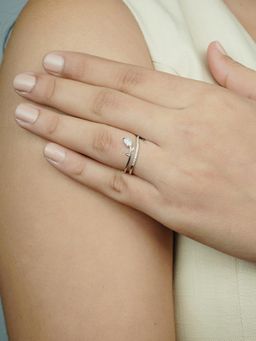 Silberry - 925 Sterling Silver White Viper Ring