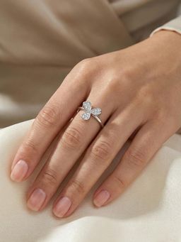 Silberry - 925 Sterling Silver White Love Trio Ring