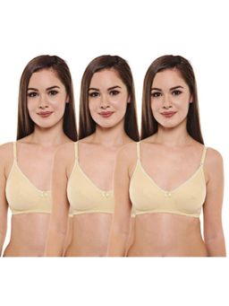 Bodycare - Pack of 3 Premium Perfect Coverage Bra In Pale Yellow Colour